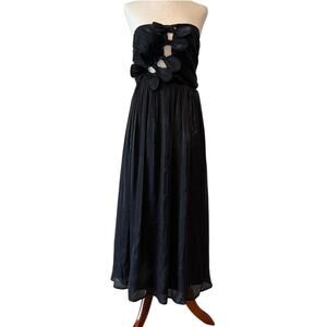 NWT Petal + Pup Strapless Cutout Midi Dress, Black, Women’s Medium